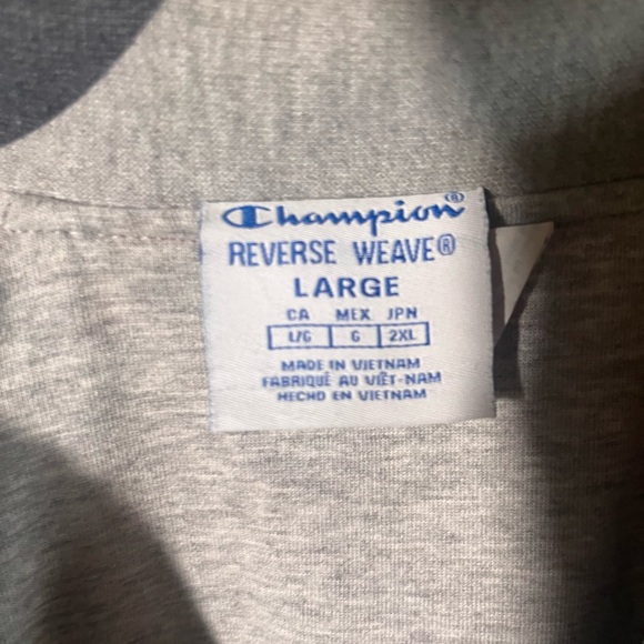 Vintage Champion Large Allover Print Spell Out Reverse Weave Sweatshirt Jacket - Picture 7 of 7